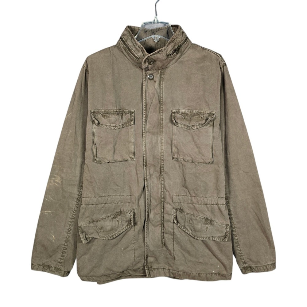 Vintage Gap Jacket Mens Large M65 Field Canvas Chore Barn Utility Coat Brown
